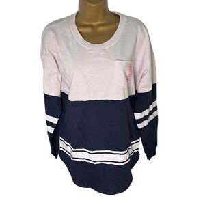 rue21 Oversized Long Sleeve Varsity Graphic “The Struggle Is Real” Navy/White M